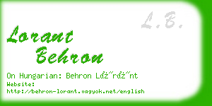 lorant behron business card